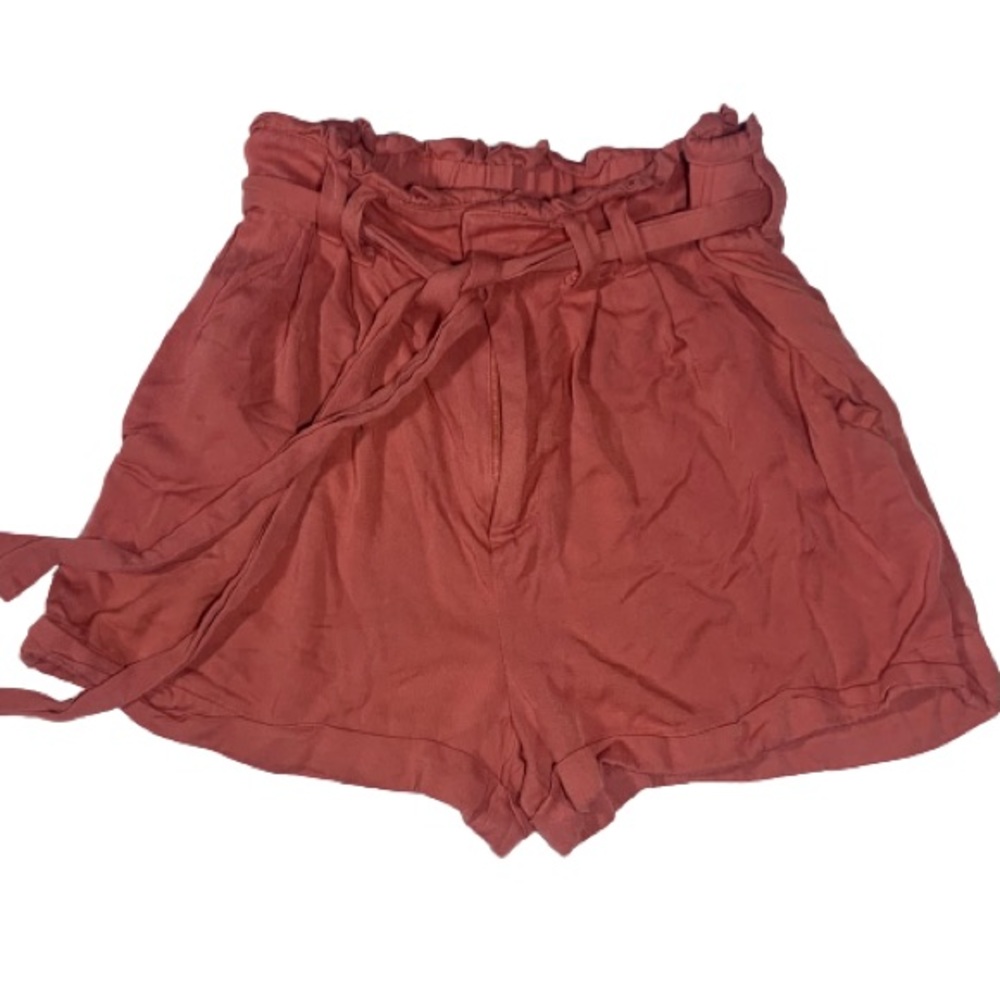 F21 Belted High-Rise Paperbag Shorts